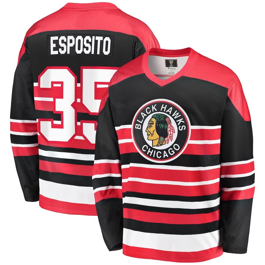 Men's Chicago Blackhawks Tony Esposito #35 Red Premier Breakaway Retired Jersey